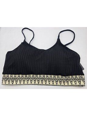 Zuvebamyo Women's Bikini Swimsuit Top Size XL Black Ribbed Padded Swim